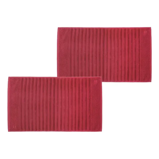 Kit 2 Toalhas De Piso Trussardi Ondulato 100% Algodão Rosa