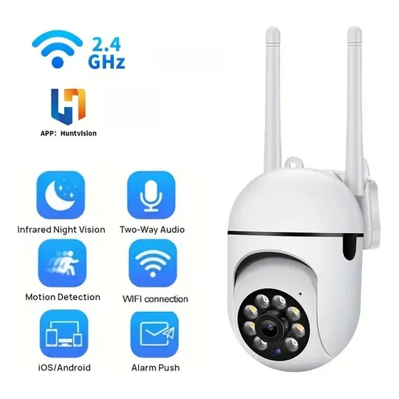 Camara De Seguridad Wifi Inalámbrica De 2 Antenas App Hv