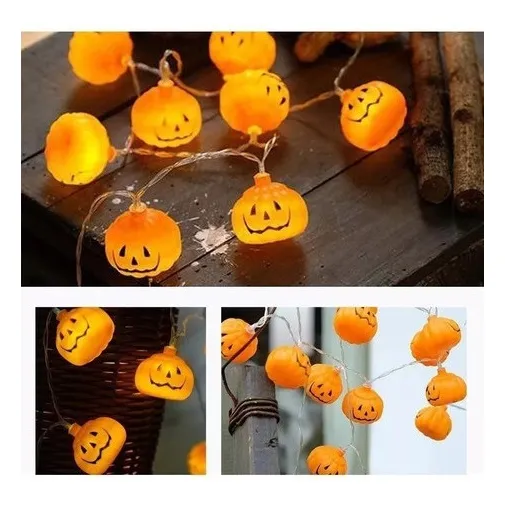 Extensión Luces Calabaza Halloween Led X10 190cm Inalámbrica