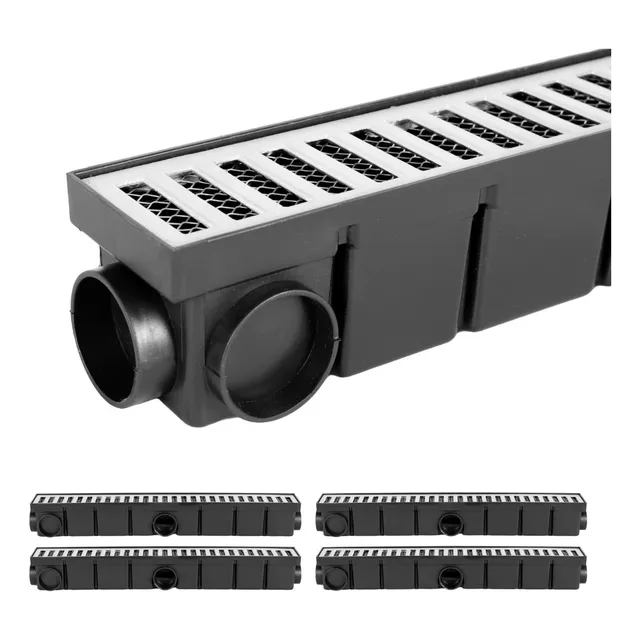 Ralo Linear Piscina Grelha Alumínio Anti Inseto 6x200 Preto