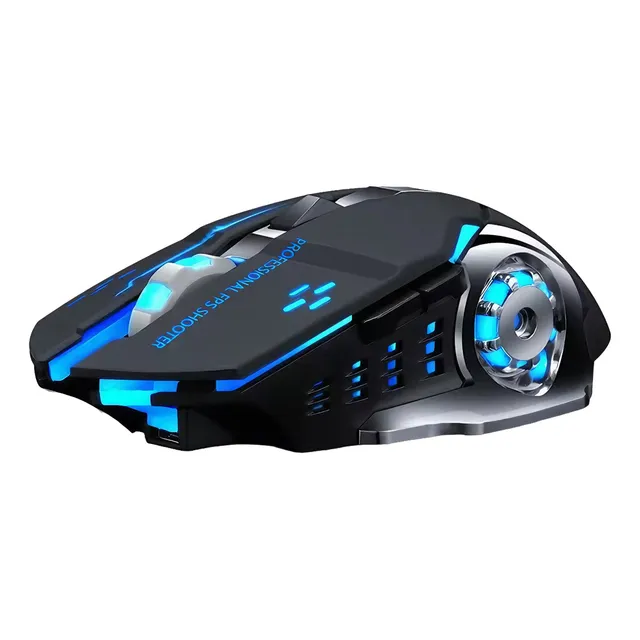 Mouse Gamer Con Cable Usb Óptico 6 Botones Scroll Y Luz Led Color Negro