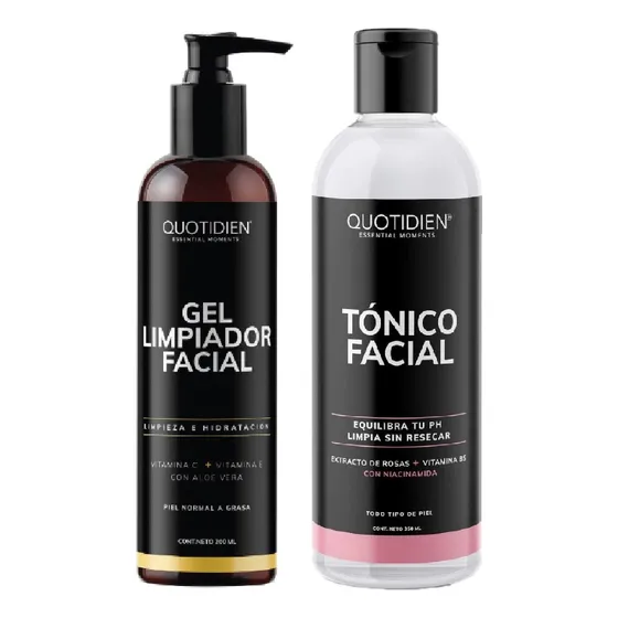 1 Kit Limpieza Facial Quotidien - Limpiador + Tonico Tipo de piel Todo tipo de piel
