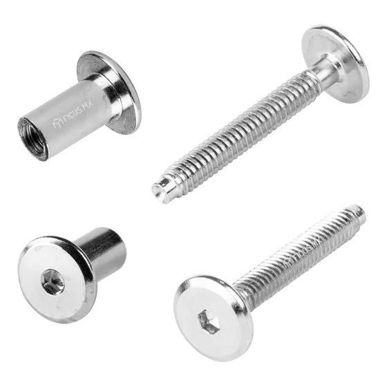 Tornillo Conector Tuerca Union Muebles 4.5cm X 1/4 10 piezas