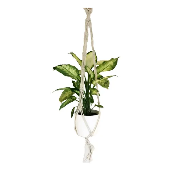 Portamacetas Macrame De Soga Algodón Colgante Largo S/maceta