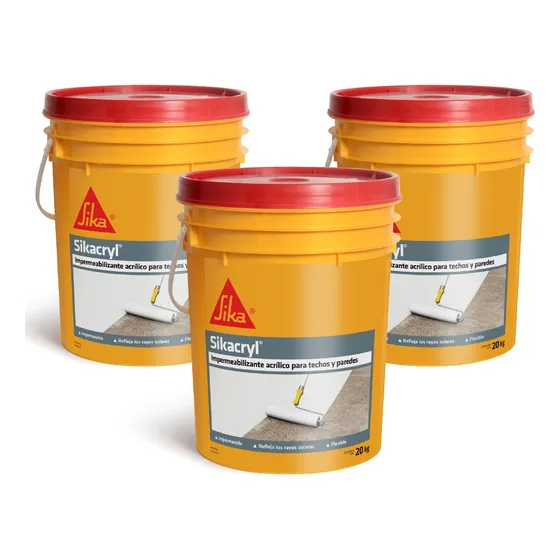Membrana Liquida Sika Sikacryl Económica 60 Kgs. Colores. Blanco Mate