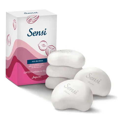Caixa De Sabonete Em Barra Sensi Mix De Óleos Jequiti 5x80g