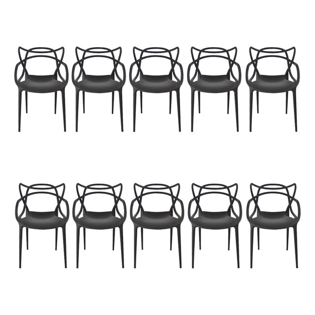 Cadeira De Jantar Top Chairs Allegra Estrutura De Cor Preto Y Assento Negro X 10 Unidades Cadeira De Jantar Top Chairs Allegra Estrutura De Cor Preto Y Assento Negro X 10 Unidades