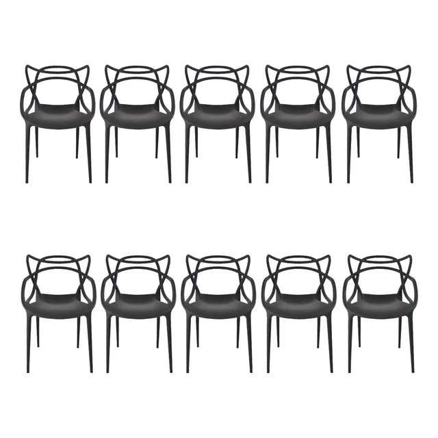 Cadeira De Jantar Top Chairs Allegra Estrutura De Cor Preto Y Assento Negro X 10 Unidades Cadeira De Jantar Top Chairs Allegra Estrutura De Cor Preto Y Assento Negro X 10 Unidades