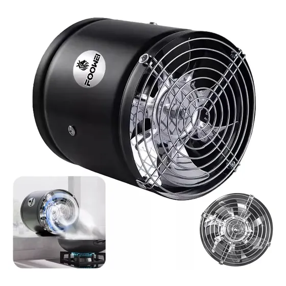 Ventilador De Escape De Cochera De 6 Pulgadas Ventilador De Escape De Metal Extractor De Alto Flujo De Aire Con Válvula De Retención 110v FOOWEI