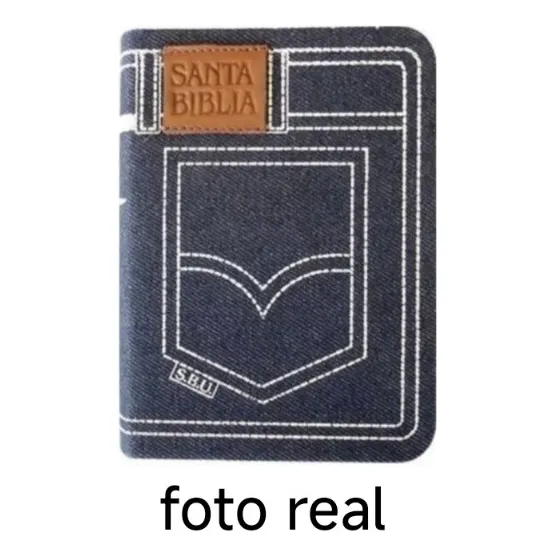 Santa Biblia. Cubierta En Jean Con Cierre. 