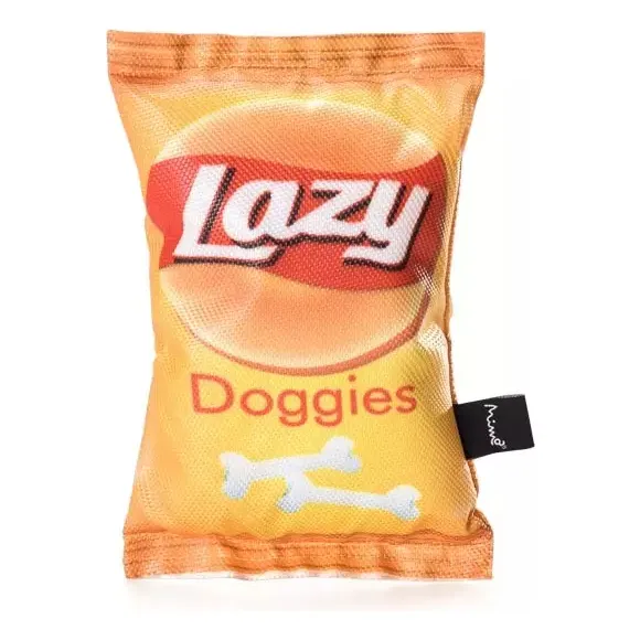 Juguete Para Perros Lazy Doggies Mimo Con Sonido Chips Mordedor Suave Mascotas
