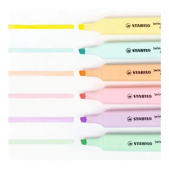 Marcatextos Stabilo Swing Cool Colores Pastel 6 Piezas