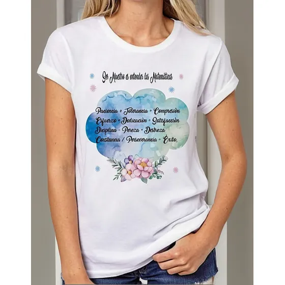 Remera De Mujer Frase Maestro De Matematicas Diseño