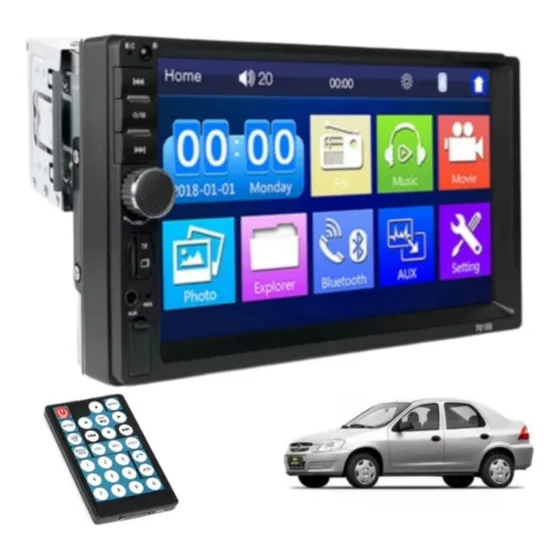 Central Multimídia 1 Din Prisma Bluetooth Espelhamento 