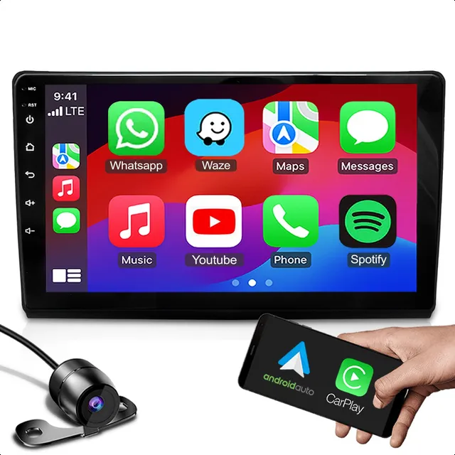Multimidia Carplay Sem Fio Gps Integrado 2 Din 9 Polegadas