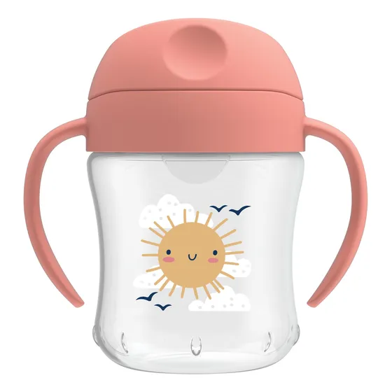 Vaso Entrenador Antiderrame Dr Browns 6 Oz Rosado