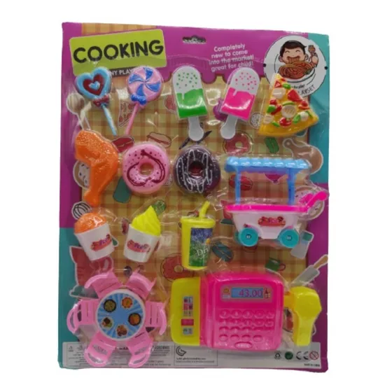 Cocinita + Accesorios De Comida Set Sencillo Para Niñas