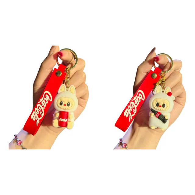 Labubu Silicone Coca Cola Character Keychain 2pcs