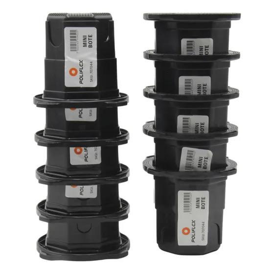 Pack De 10 Mini Botes Integrales Negros Poliflex
