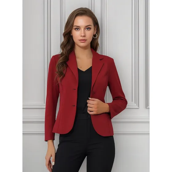 Chamarra Blazer Mujer De Traje Cuello De Solapa Elástico