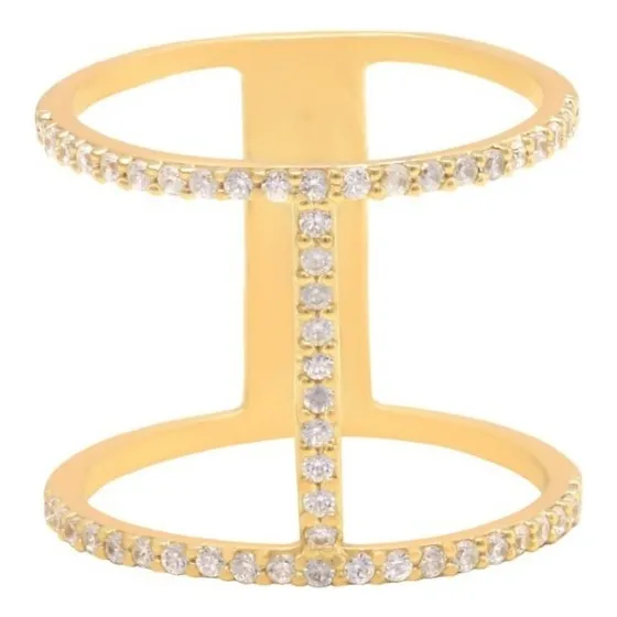 Anel Com Diamantes Em Ouro 18k