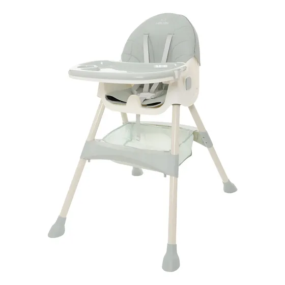 Silla Alta Periquera Bebe KIDDOS Mecedora Con Llantas 5 En 1 Ajustable Plegable Asiento Piel Bandeja Extraíble Segura Color Verde