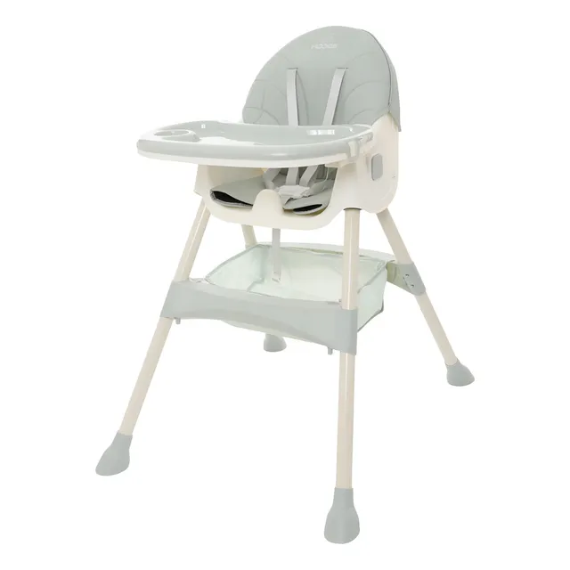 Silla Alta Periquera Bebe KIDDOS Mecedora Con Llantas 5 En 1 Ajustable Plegable Asiento Piel Bandeja Extraíble Segura Color Verde