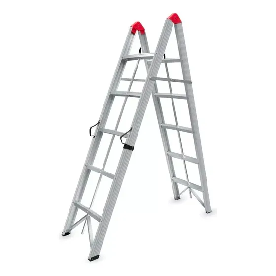 Escalera De Aluminio Plegable Ultra Compacta Con 5 Escalones