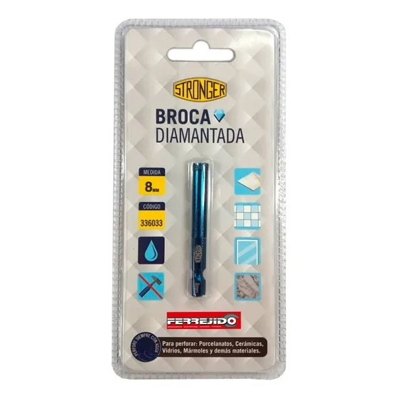 Mecha Broca Diamantada 8mm Stronger- Ferrejido