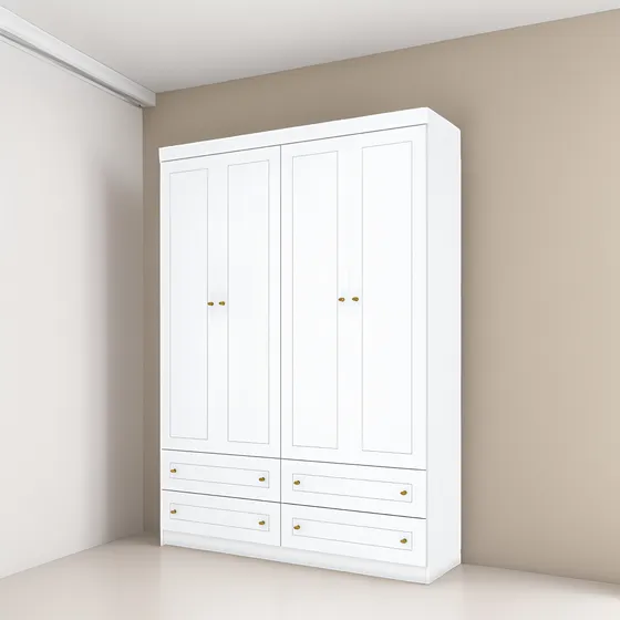 Ropero Americano 4 Puertas 4 Cajones Premium Dormitorio