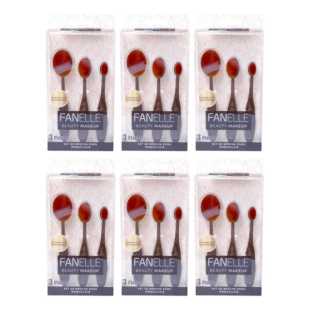 Brochas De Maquillaje Oval Fanelle Mayoreo 18 Brochas Oval