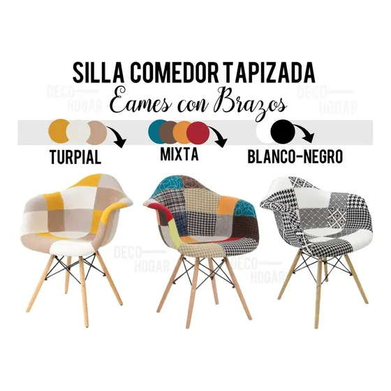 Silla Moderna Comedor Eames Tapizadas Interiores