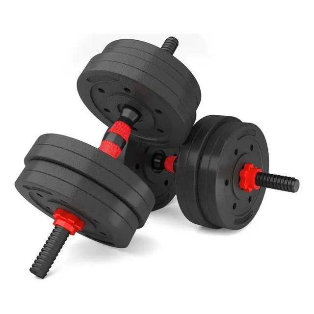 Set De Mancuernas Y Pesas Ajustables Barra Para Hogar 15kg