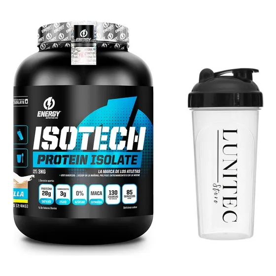 Proteina Energy Nutrition Isotech 3k Vainilla + Shaker