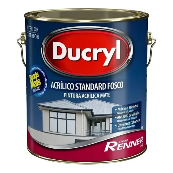 Tinta Ducryl Standard Fosca 3,6l Renner Cor Branco/gelo