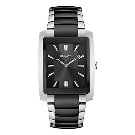 Reloj Rectangulo Bulova De Dos Tonos Para Hombres