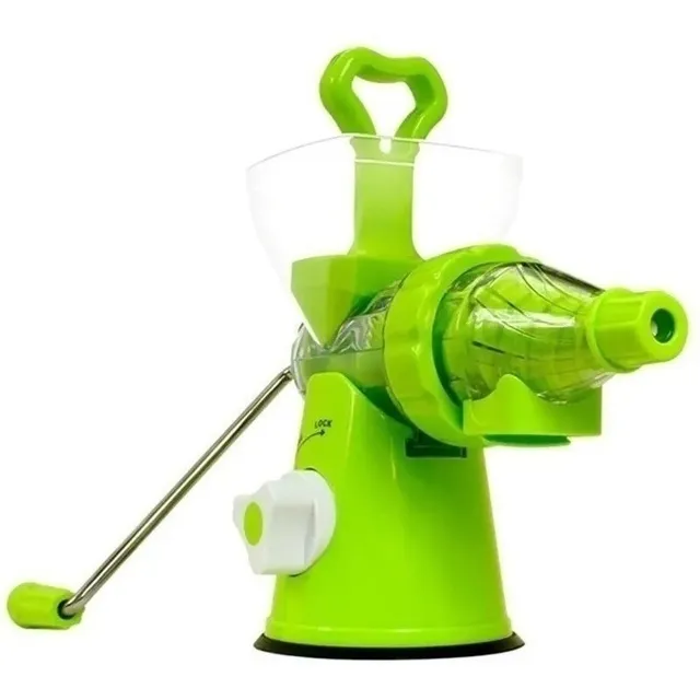 Exprimidor centrífugo de jugo, extractor manual de frutas y verduras, color verde