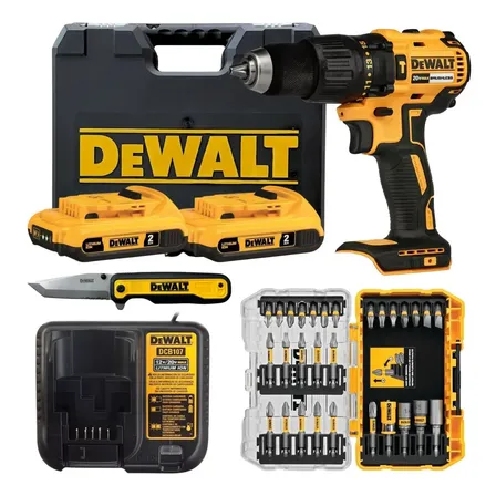 Parafusadeira De Impacto 20v Dcd7781d2 + Brindes Original Amarelo E Preto 20