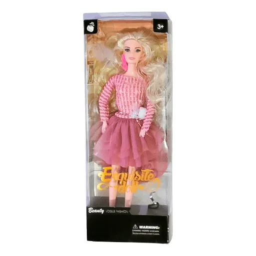 Muñeca Articulada Vestido Elegante Con Accesorios 30cms