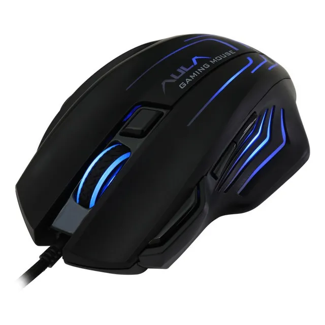 Mouse Gamer Con Peso Profesional Retroiluminado Aula S18 Negro