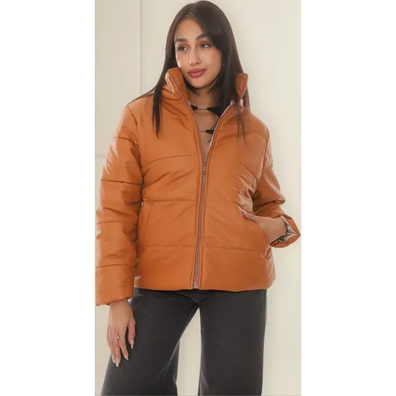 Campera Puffer De Cuerina Giselle Mujer