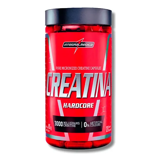 Creatina Integralmedica 120 Cápsulas Hardcore Monohidratada Sabor Sem Sabor