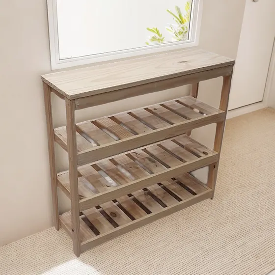 Mueble Organizador De Madera 80 Cm De Ancho - 4 Estantes