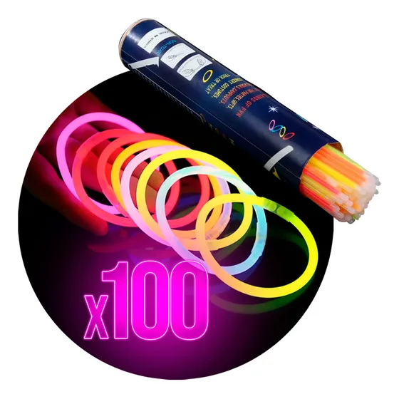 Pulseras Luminosas Quimicas Neon Cotillon X100 Unidades