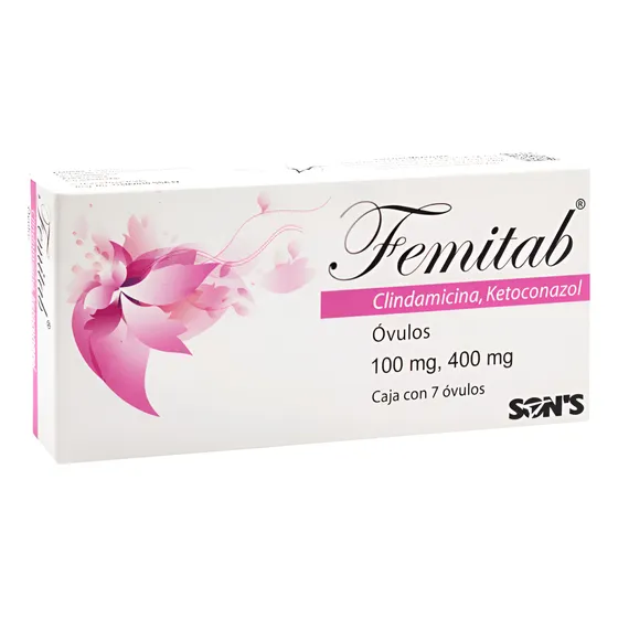 Clindamicina Ketoconazol 100mg/400mg Femitab Caja C/7 Óvulos