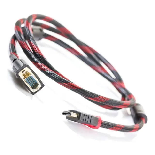 Cable Hdmi A Vga Adaptador Macho Convertidor 4k 1.5 M Oro