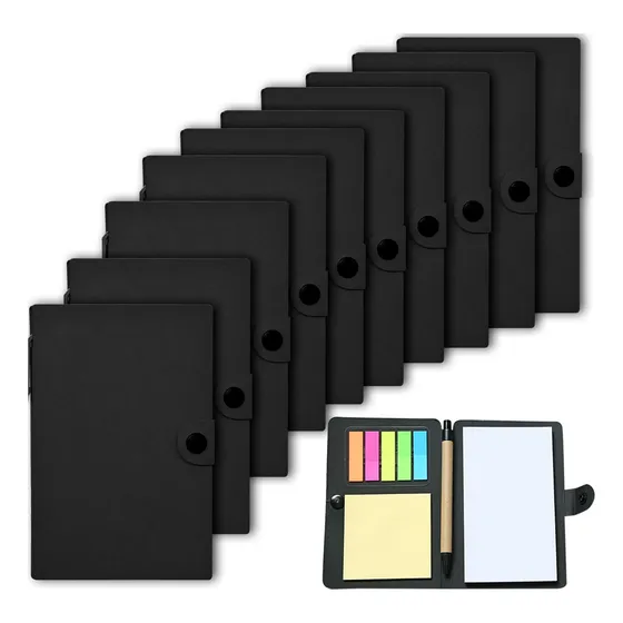Libreta Ecológica Con Notas Adhesivas Post It Y Pluma, 10 Pz