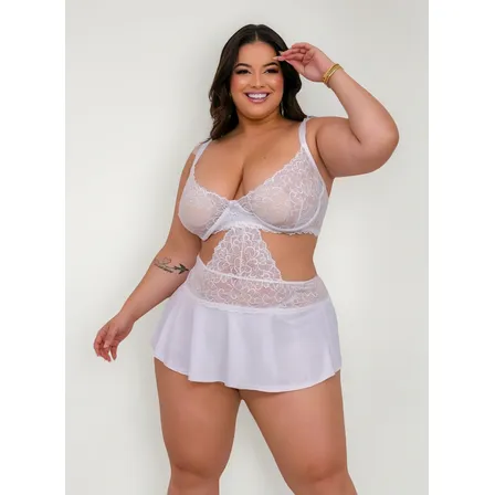 Camisola Plus Size Sensual Sexy + Calcinha De Brinde (duo)