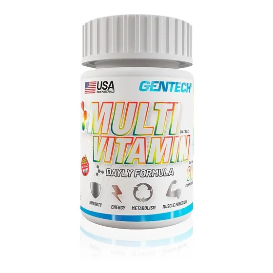 Multivitamínico Gentech Multivitamin 60 Tabs Vitaminas + Minerales Sin Tacc Sabor Sin sabor