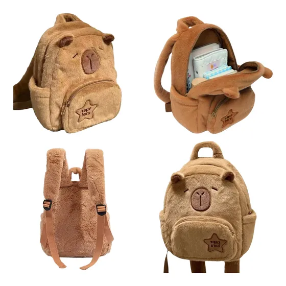 Bolso Capibara Mochila Peluche Morral Capybara Niña Kawaii